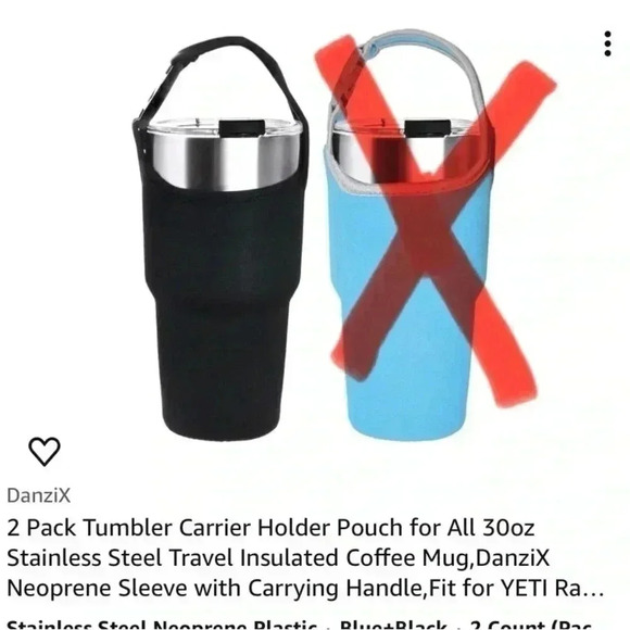 Bottle Coozie for up to 30 oz Yeti, Stanley Ozark Travel Mugs Clips on Bag‎ - Picture 3 of 6